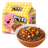paldo八道方便面 LOOPY赞萌露比原味炸酱面110g*4包泡面拉面干拌面袋装