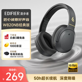 漫步者（EDIFIER）W820NB经典版 头戴蓝牙主动降噪耳机 金标认证 手机电脑笔记本耳机 典雅灰