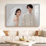 世纪开元 相框摆台定制作照片冲印相片婚纱照高清打印全家福高端挂墙带相框团圆场景照 亮面24英寸