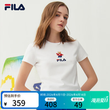 斐乐（FILA） 女装官方女士短袖T恤夏季休闲运动内搭t恤百搭短T上衣 标准白-F51W328152FWT L （170/88A/L）