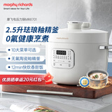 摩飞电器（Morphyrichards）电压力锅 电高压锅电饭锅电饭煲家用2.5L珐琅釉精釜多功能煲汤锅电火锅电煮锅MR8701白