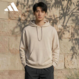 阿迪达斯（adidas）运动跑步休闲宽松连帽卫衣套头衫 IA4990 灰褐棕 L