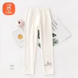 贝瑞加（Babyprints）女童打底裤儿童裤子女宝宝弹力长裤女孩春秋底裤木耳边 白110