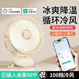 小今【支持米家App智能风控】桌面小风扇夹子小型便携usb充电学生宿舍床头小吊扇婴儿车户外露营电风扇 白【支持米家APP】充插两用丨超长续航丨智能定时 【默认】下单即送丨2年质保只换不修