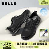 百丽休闲男鞋夏新款厚底透气网面通勤商务运动鞋8AY01CM3 黑色-透气网面 42 (260mm)