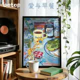 botopfusion爱与早餐拼图1000片丝绒蓝卡纸减压益智玩具生日圣诞礼物