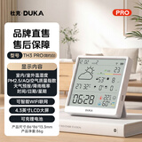 杜克温湿度计室内时钟wifi智联家用数显电子可贴可立TH3 Pro 白色