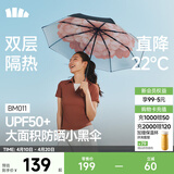 蕉下（beneunder）太阳伞防紫外线夏季遮阳伞晴雨两用伞双层三折防晒伞小黑伞BM011 【经典大花】花椿