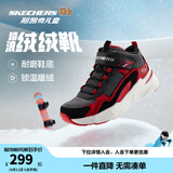 Skechers斯凯奇儿童秋冬休闲男女童二棉鞋轻质加绒保暖靴405222L/302583L 男童/黑色/红色/BKRD 38
