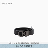 Calvin KleinJeans男士真皮商务休闲ck双面金属字母带头牛皮革腰带皮带礼物