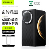 CangHua【前后全包】适用华为Matex6手机壳典藏版凯夫拉芳纶纤维灵犀中轴保护套X6轻薄转轴磁吸保护套商务