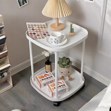 卓博茶几边桌沙发边几角几茶水桌小桌子可移动置物架床头柜CJ19白色