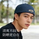 GLO-STORY帽子男复古牛仔布瓜皮唐帽男女士街头嘻哈痞帅光板寸头地主帽