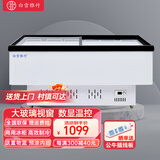 白雪雅竹冰柜商用展示柜冷藏柜冷藏冷冻展示柜大容量冷柜玻璃保鲜卧式冰柜 1米2冷冻平岛柜双门