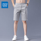 真维斯（Jeanswest）五分休闲短裤男士夏季薄款宽松直筒运动中裤子西裤新款冰丝裤 浅灰色 32 码
