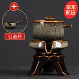 祥业功夫茶具整套装家用自动石磨懒人泡茶器全套陶瓷茶壶茶杯茶盘送礼 窑变黄自动3件套