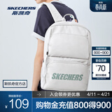 斯凯奇（Skechers）男女同款196家族双肩包电脑包学生经典百搭简约高中书包旅行背包 月球灰/00MV 20-30升