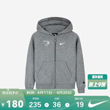 NIKE3BRAND 耐克童装男童开襟卫衣冬季新款保暖加绒儿童长袖上衣