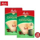 MELITTA德国Melitta美乐家 进口咖啡滤纸 滴漏式美式手冲咖啡扇形过滤纸 1X4号醇香80片*2（8至12杯）
