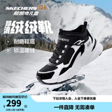 Skechers斯凯奇儿童秋冬休闲男女童二棉鞋轻质加绒保暖靴405222L/302583L 女童/黑色/白色/BKW 38