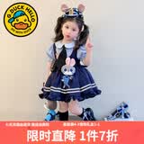 G.duck洛丽塔公主裙女童连衣裙夏季朱迪儿童裙子兔子警官生日蓬蓬裙春秋 朱迪裙子+裙撑 120 尺码5~6岁【110-120cm】