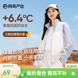 网易严选25新品摇粒绒外套男士夹克冲锋衣内胆夹克蓄热保暖抓绒衣户外休闲 B款拼接女-天空蓝 M