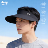 JEEP SPIRIT吉普防晒帽男26夏季遮阳帽女防紫外线空顶太阳帽子KD527 黑色