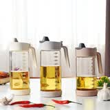 SP SAUCE 日本品牌玻璃油壶大号防漏油罐醋壶带盖酱油瓶厨房调味瓶 银灰580ML 升级款
