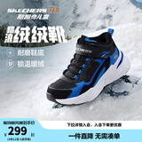 Skechers斯凯奇儿童秋冬休闲男女童二棉鞋轻质加绒保暖靴405222L/302583L 男童/黑色/宝蓝色/BKRY 33