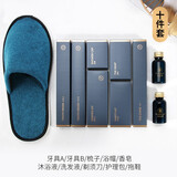 蓝卡诺（RANCRNUO）星级酒店一次性洗漱用品套装宾馆民宿一次性牙刷牙膏家用待客拖鞋 十件套10套