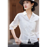 德玛纳【云氧棉系列】夏季职场白月光Polo领贴袋收腰衬衫女高级感