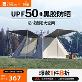 牧高笛（MOBIGARDEN）零动155自动帐篷 户外露营防晒大门厅帐篷黑胶 NX24561044 大象灰