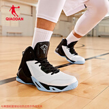 乔丹专业实战篮球鞋男鞋2026春夏季新款高帮透气减震防滑耐磨运动鞋子 纯净白/黑色 43