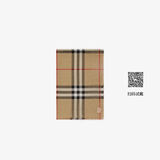 博柏利（BURBERRY）【礼物】围巾男女 格纹轻盈丝毛混纺围巾 典藏米色