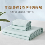 DAPU纯棉老粗布床单三件套 A类鲁锦软席可水洗凉席1.8米床春辰侧兜