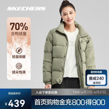 斯凯奇2025冬季保暖时尚百搭男女同款羽绒外套P423U038