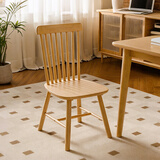 爱必居实木餐椅北欧椅现代简约家用靠背椅子温莎椅原木色
