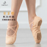 铁箭（TIEJIAN）舞蹈鞋女童免系带软底芭蕾猫爪成人儿童练功形体鞋中国舞鞋大码男 肉色 40 24cm