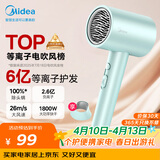 美的（Midea）6亿等离子护发电吹风 家用负离子护发吹风筒 1800W大功率快干便携吹风机 FJ308绿 节日/生日礼物