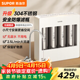 苏泊尔（SUPOR）厨下净水器超滤机家用不锈钢升级款 2.5L大流速净水机自来水净化器零废水台式过滤器2年超滤膜UU06