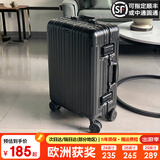 EAZZ【一体铝框｜退换免费】行李箱铝镁合金拉杆箱旅行箱登机密码皮箱 高端 铝框-黑色 29英寸 全球飞 超大容量旅游箱