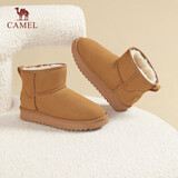 骆驼（CAMEL）雪地靴女百搭舒适暖绒平跟套筒保暖靴 L23W275157 驼色 39 