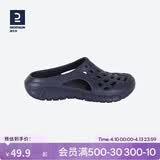 迪卡侬（DECATHLON）游泳男士凉鞋沙滩拖鞋洞洞鞋外穿NABD2159687深蓝色网格款45码