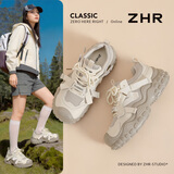 ZHR则则登山鞋女户外运动鞋女轻便厚底增高休闲女鞋 KD215 米色 37
