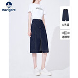 Navigare小帆船女士A版收腰牛仔裙休闲半身裙2322874511