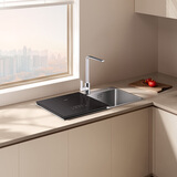 方太【水槽式洗碗机M1L]大容量不锈钢槽体高能气泡洗100℃蒸汽除菌 洗碗不弯腰洗果蔬去农残洗碗机在左