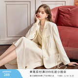 香影法式蝴蝶结西装女2026春装新款粉色减龄西服通勤气质正装外套 鹭白 M 160/84A/95-110斤