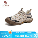 骆驼（CAMEL）踏山男士户外登山复古网面休闲低帮徒步鞋 G14S342046 杏色 42