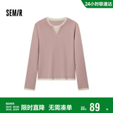 森马（Semir）森马毛衣女短款假两件含羊毛针织衫24冬新款保暖内搭109724107015