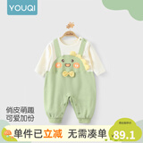 优奇婴儿衣服春秋新款连体衣纯棉宝宝秋款哈衣全棉内衣新生儿睡衣爬服 【升级新款】小恐龙 80cm